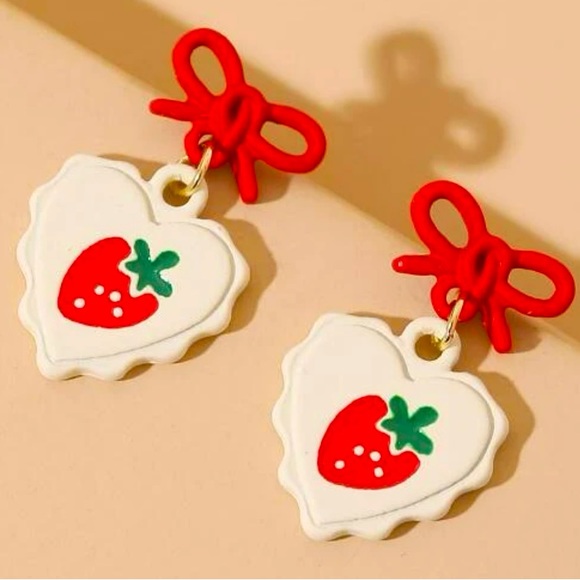 Strawberry Dangle Earrings - Picture 1 of 7
